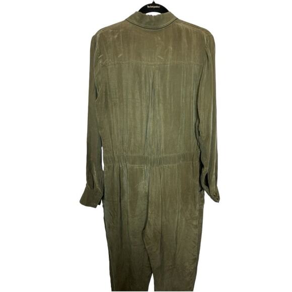 Revolve Sen 100% Silk Gunther Jumpsuit in Army Green Medium - Picture 6 of 10